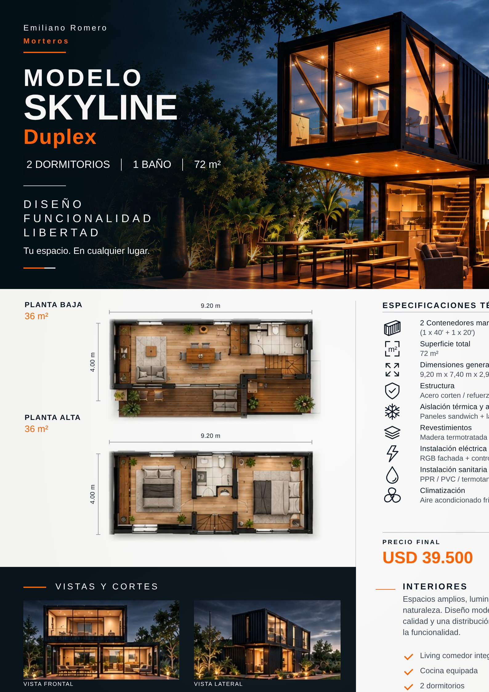 Presupuesto visual Skyline Duplex preparado para Emiliano Romero